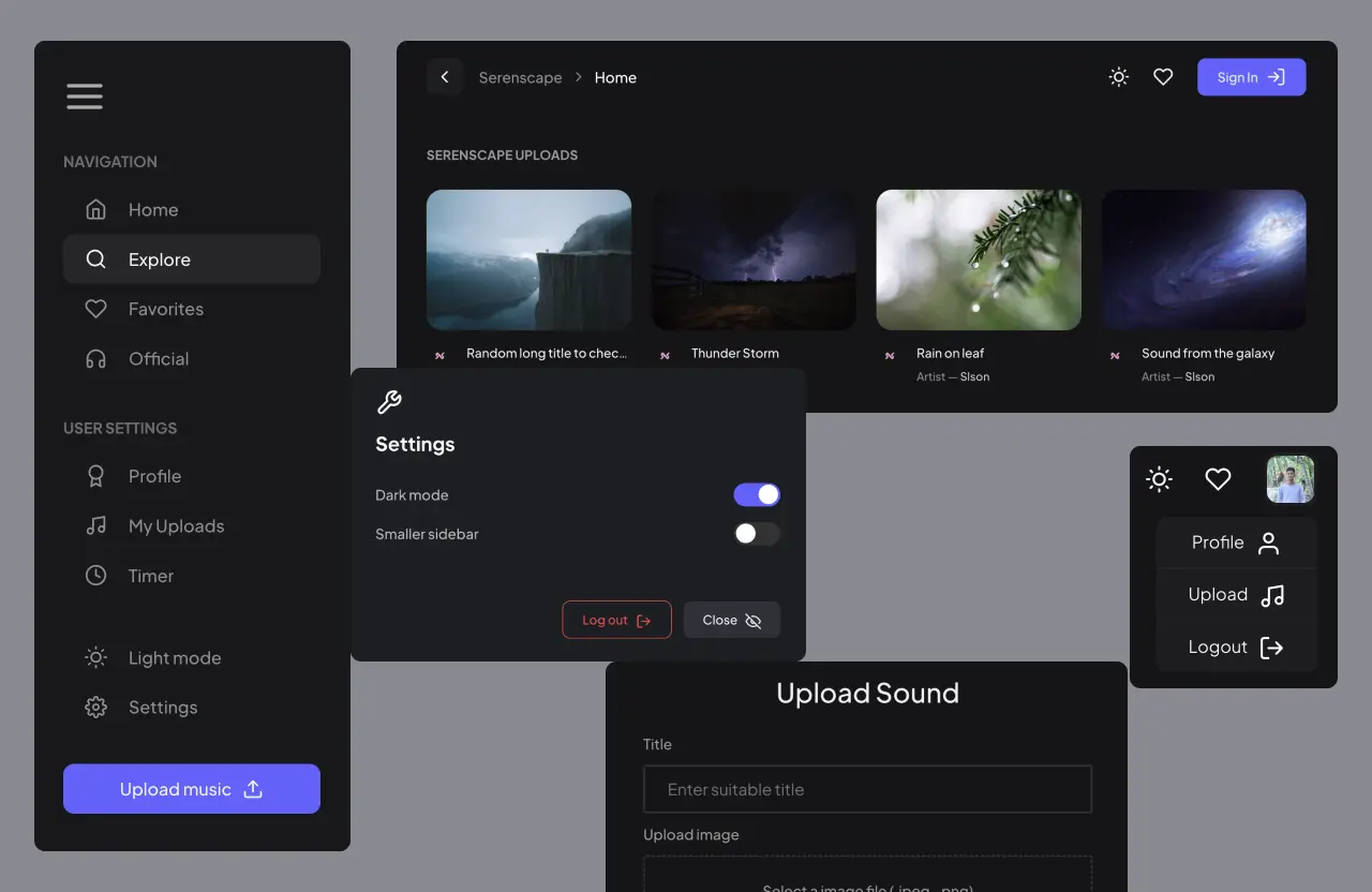 Soundscape product interface preview